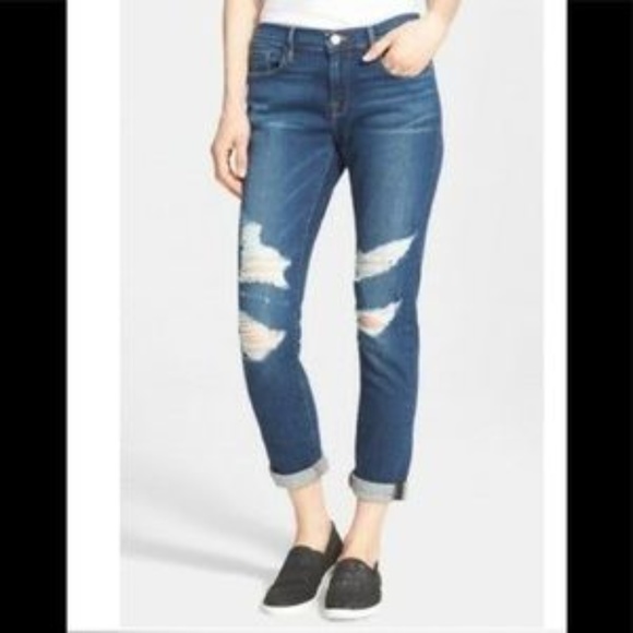 FRAME DENIM le Garcon distressed Jeans